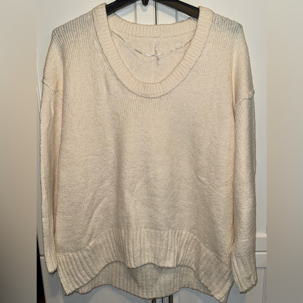 Free People Brookside Tunic in Ivory (Medium, Oversized)